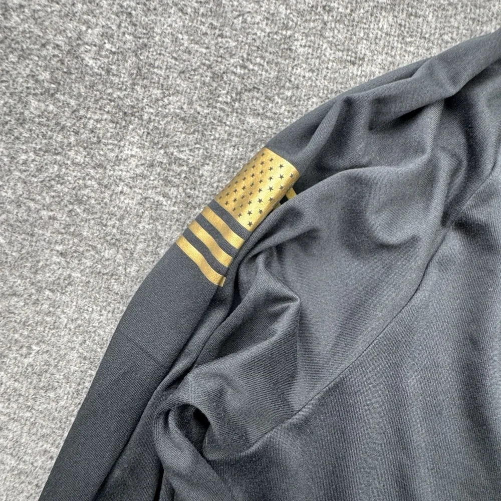 Under Armour Tactical Pullover Mens‎ Large Black 1/4 Zip HeatGear Flag Stars USA